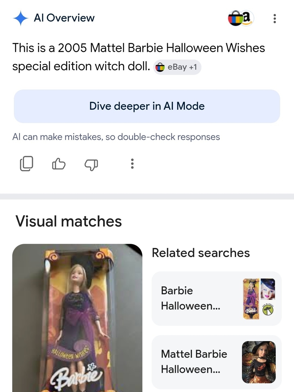 Barbie "Halloween Wishes" Doll in Purple and Black Outfit - Picture 3 of 3